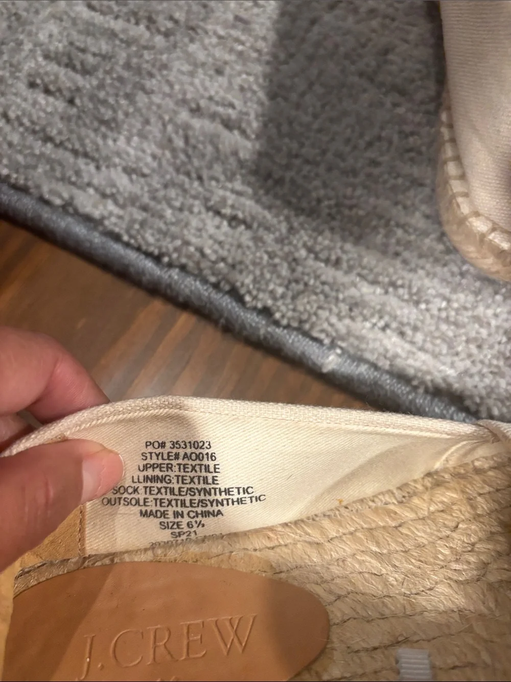 J. Crew Two-Tone Canvas Espadrilles in Cream and Black 6.5